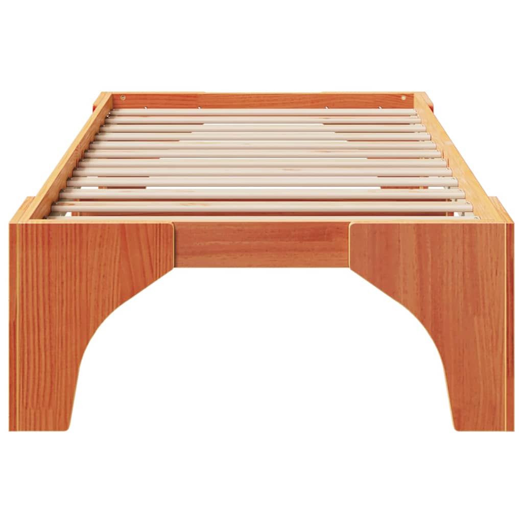 Bodenbettgestell Braun 100 x 200 cm Massivholz Kiefer